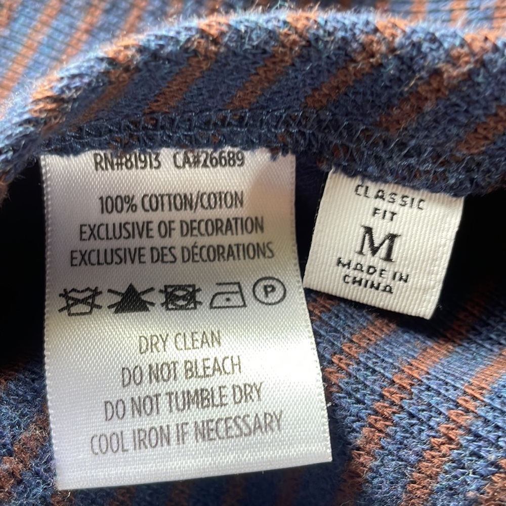 Robert Graham zip up striped sweater.  Size‎ M - Picture 9 of 9